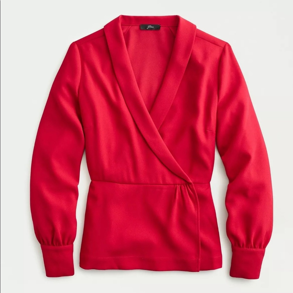 J.Crew Drapey Faux-wrap top size 6p